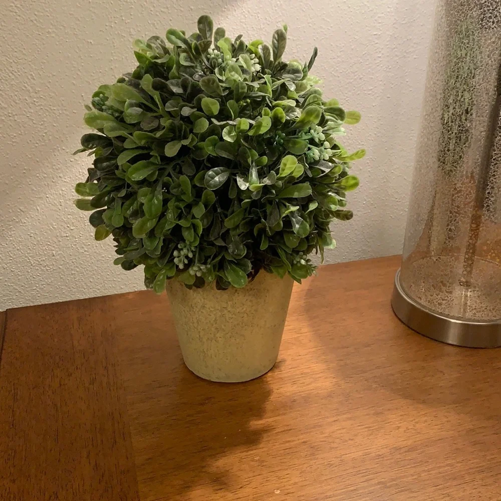 Faux Potted Ball Greenery Artificial Plant